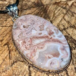 “The Laughter Stone” Laguna Crazy Lace Agate Pendant 2 1/4”